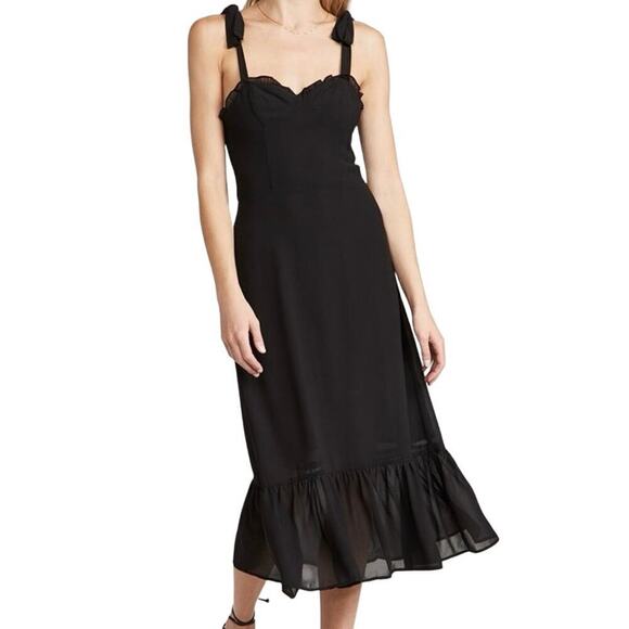 o.p.t Dresses & Skirts - O.P.T Toile de Jouy Black Tie-Shoulder Witchy Whimsigoth Midi Dress - Sz Small